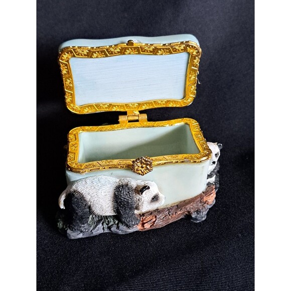 VTG Panda Trinket Box 3-dimensional Hinged - Picture 9 of 11